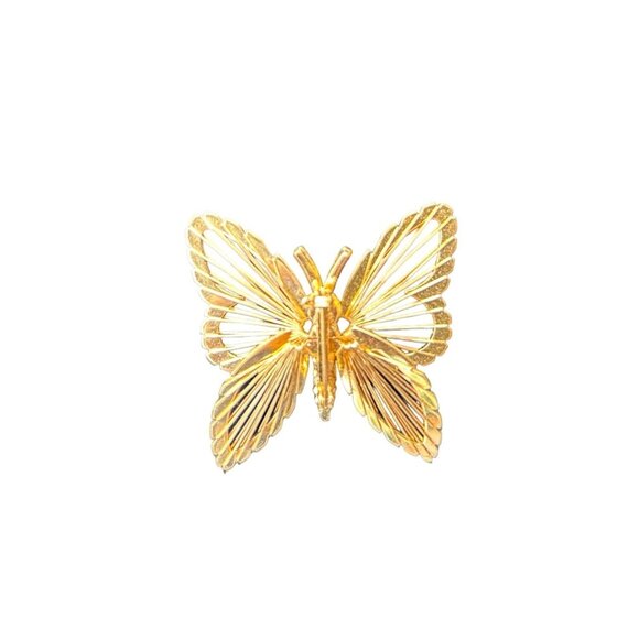Vintage Monet Gold Tone Butterfly Pin Brooch - Picture 3 of 6